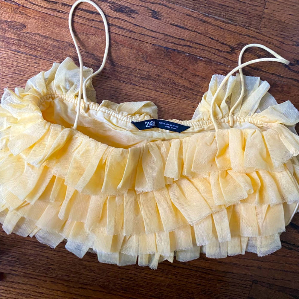 Adorable Baby Yellow Ruffle Top - Picture 2 of 7